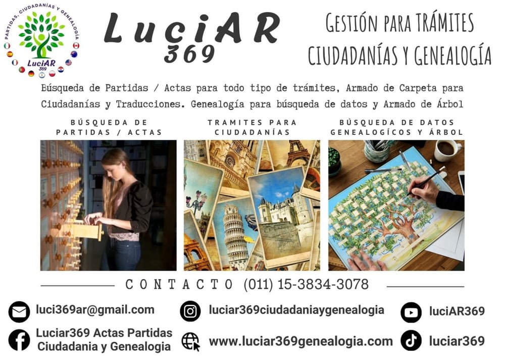 Informacion Servicios Luciar369 Busqueda de Actas y Partidas Ciudadania y Genealogia